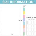 3 Set Clear Binder Dividers with Tabs, 8 Tab Plastic Sheet Protectors for 3 Ring Binder Letter Size, 8.5x11 Binders Dividers with Pockets and Tabs, White Divider for Home, Office, School (Pastel)