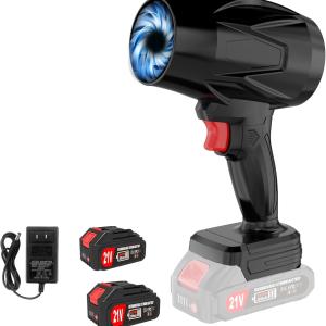 Cordless Leaf Blower Portable Dust Cleaner Handheld 500000RPM Compressed Air Duster, Electric Blower with 2 Battery and Charger&justable Speed for Lawn Care,Patio Cleaning,Drying,Camping