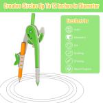 Zonon 60 Pcs Student Math Geometry Compass Tool Classroom Set Bulk 6 Inch Bright Colored Plastic Drawing Compass with Pencils Back to School Supplies for School Home Office