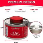 Gas One 6 pack 6 Hour Chafing Fuel - Food Warmer for Chafing Dish Buffet Set - Liquid Safe Fuel With Wick & Lid Opener for Chafing Dish