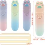 Temiary 4Pcs Cute White Correction Tapes, Retractable White Smooth Pull Out Pen for Instant Correction, Easy to Use, Aesthetic Applicator Set for Students School Office Supplies (Cat Paw)