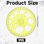 Circle Template 360° Protractor Round Stencil, Plastic Circle Ruler for Drawing, Circle Stencil Measuring Tools for Building Formwork Office School Supplies, yellow, 583308_2_FXvtRLSKG