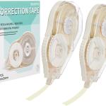 100 Feet Long Beige Correction Tape, Smooth Glide, No Residue, Quick Dry, Perfect for School, Office Supplies, Crafting, Note Taking, Journaling (2 Pack)