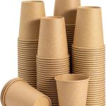 RACETOP 8 oz Coffee Cups [300 Pack], Disposable Coffee Cups, Kraft Paper Cups, Hot Cups Unbleached for Home, Stores, Cafes, Office