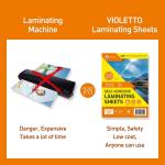 [VIOLETTO] 20 Sheets - Self hesive Laminating Sheets for Ultimate Protection. No Machines Needed, 4 Mil Thickness, 8.5 x 11 Inches. Effortless, Durable & Perfect for Documents & Photos.