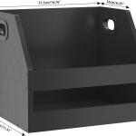 YMYNY Record Storage Holder, Vinyl Album Box Crate with Handle, Book Shelf Desktop Organizer Trapezoidal LP Record for Folders, Books, Photo Albums, Black,14.96*11.42*11.42" UHCD001B