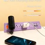 Desk Clamp Power Strip with Nightlight, 40W Fast Charging, 6FT Extension Cord, 4x20W USB-C & 2 USB Ports, 5 AC Outlets, Fits 1.69-Inch Table Edges