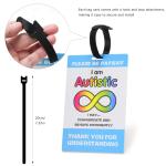 Autism Safety Tag Card,Autistic Please Be Patient,Autism Medical Id Tag for Wagon/Strollers Devices