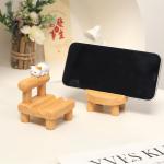 Mini Cat Chair Phone Stand - Cute Wooden Design Holder for Cellphones, Tablets, Home & Office Desk Decor