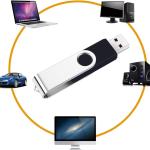 2 Pack 64GB USB Flash Drive USB 2.0 Thumb Drives Jump Drive Fold Storage Memory Stick Swivel Design - Black