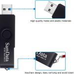 USB Flash Drive 8GB 3 Pack USB 2.0 Thumb Drive Swivel Memory Stick Data Storage Jump Drive Zip Drive Drive with Led Indicator (Black, 8GB-3Pack)