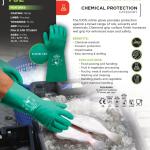 SHOWA 732 Nitrile Chemical Resistant Safety Glove with Raised Diamond Palm and Cotton Lining, 15 mil Thick, 13" Length, Green, Medium (12 Pair)