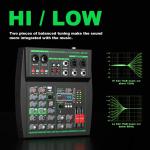 MW-4 Professional 4-Channel Portable Sound Console Bluetooth 5.0 USB Sound Card 99 Audio Sounds Live Karaok DJ Recording (with Phantom Power)