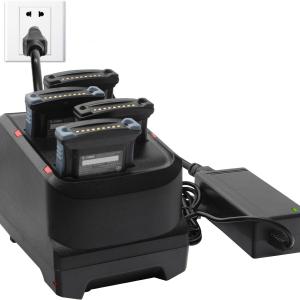 4-Slot Battery Charger Crle with Power Supply for Zebra MC9300 Series Barcode Scanner Handheld Mobile Computer,12V/4.16A,P/N:SAC-MC9300-HC4SC1-01