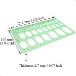 1Pcs 20cm Oval Ruler Drafting Template,Oval Line Drawing Ruler,Oval Tracing Drawing Ruler, Ellipse Template, Oval Stencil for Measuring Geometric Quilting Office School Supplies Formwork
