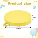 Sawysine 2 Pcs 14 Inch Floor Cushions with Handle, Flexible Round Floor Seating Pillows for Home School Classroom Kindergarten Daycare Nursery, 2 Inch Thick (Yellow)