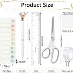 Office Supplies,Desk Accessories, Stapler and Tape Dispenser Set for Women with Stapler, Tape Dispenser, Staple Remover, Staples, Clips, Scissor and Tabs,Gift for Students, Coworkers