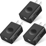 FONKEN USB Wall Charger, 3-Pack 5V 2A Power apter Universal Travel USB Plug Cell Phone Block Cube Compatible With iPhone, iP, Google Nexus, Samsung, LG, HTC, Moto, Kindle and More