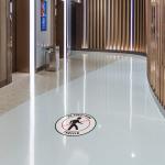 No Pedestrian Traffic Floor Decals Red Black Anti-Slip Round Shape Business Industrial Signs Stickers 24Inches Longer Side