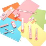9 Pcs Cute Cat Paw Stationery Set Pencil Sharpener Retractable Eraser Correction Tape Sticky Notes Ruler Mini Scissors Utility Cutter School Office Supplies (Pink)