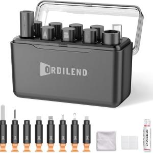 Ordilend for iPhone Cleaning Kit for Charging Port Cleaner, Cleaner Kit for AirPod Multi-Tool iPhone Cleaner Repair Lightning Cable for iP Connector Airpod Speaker Compact Portable with Storage Case