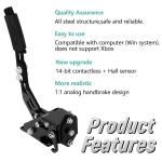 Dardoo 16 Bit USB Handbrake Suitable for Racing Games and Logitech G920 G29 Simulation Performance Handbrake,Professional Gaming Peripherals PC Windows Systems,PC System only