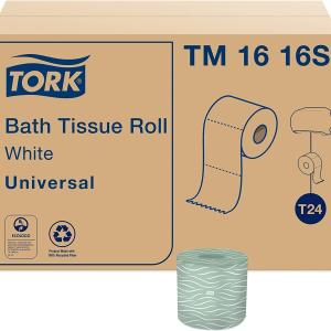 Tork Septic Safe Toilet Paper, White, 2-Ply 100% Recycled, Eco-Friendly, T24 Compatible 96 Rolls x 500 Sheets (TM1616S)