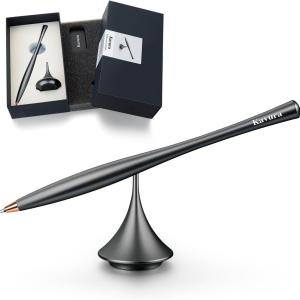 Metal Gravity Spinner Pen – Crafted with Japanese Precision, Anodized for a Sleek Metallic Finish – Relieves Stress & Sparks Creativity – Elegant Gift for Professionals and Gruates (Black)