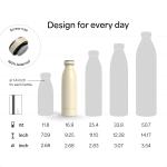 LARS NYSØM Stainless Steel Insulated Water Bottle 12oz 17oz 25oz 34oz 51oz | Insulated Thermo Flask for Hot and Cold Beverages | Leakproof Drinking Bottle (Berry Red, 17oz)