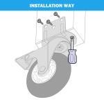 Hirate Side Mount Casters Set of 4 with Brake, 3" L-Shaped Plate Casters Replacement Material Handling for Furniture, Baby Bed, Suitcase,Cabinet,Table Casters,Loing Capacity 600 Lbs