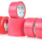 BOMEI PACK Rose Pink Packing Tape with Dispenser, 2.4 Mil 1.88 Inch x 60 Yards, 6 Refills Rolls Color Pink Box Tape for Moving, Shipping and Packaging