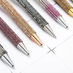 4Pcs Red Rhinestone Bling Metal Ballpoint Pens Stationery Press Pen Black Ink Gift Pens for Women Girls Coworkers Novelty Cool Signature Pen Writing and Correction Supplies Pens and Refills