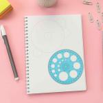 Circle Template for Drawing, Plastic Circle Stencil Geometric Circle Ruler for Drafting, Large and Small Circle Drawing Tool for School Office Supplies