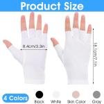 TIESOME 4 Pairs Sun Protection Summer Gloves, Fingerless Driving Sun Gloves Half Finger Touchscreen for ult Woman Hand Protection Driving Outdoor Touchscreen Mittens