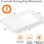 WOWBOX 4 pcs Serving Tray for Entertaining, Serving Platters for Snacks, Fruit, Cookies, Dessert, Reusable Plastic Trays for Serving Food, (White, Black, Green, Red)