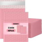 Bubble Mailers 3.5x5 inch 40Pack Pink Bubble Mailers Self-Seal Pded Mailing Envelopes Bubble Opaque Pded Mailer for Small Businesses to Package and Mail Jewelry Cosmetics#0000