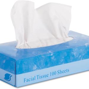 GEN 6501 Facial Tissue, Flat Box, 2-Ply, 8" x 8.3", 100 per Box (Case of 30 Boxes)