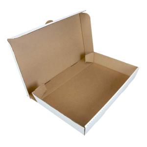 AmerCareRoyal Full Pan Corrugated Catering Box - Secure Stackable Food Delivery Container, Bakery Cardboard Food Storage Boxes, 21” x 13” x 3”, White, Case of 50