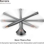 Metal Gravity Spinner Pen – Crafted with Japanese Precision, Anodized for a Sleek Metallic Finish – Relieves Stress & Sparks Creativity – Elegant Gift for Professionals and Gruates (Black)