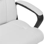 Basics Office Computer Task Desk Chair with Pded Armrests, Mid-Back, justable, 360 Swivel, Rolling, 275 Pound Capacity, 24.2"D x 24"W x 38.6"H, BIFMA Certified, White Faux Leather