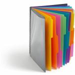 Sme Project Organizer, 24 Pockets, Grey with Assorted Bright Tabs, Tear Resistant Poly, 1/3-Cut Tabs, Letter Size (89206)