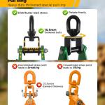 Log Lifting Tongs, Log Grapple Hook with Handle, Upgred Timber Claw Hooks as Handling Tools for Dragging and Lifting Logs Used as Tractor, ATVs and Trucks Accessories (4 Claws - 32‘’)