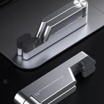 MONEER Cell Phone Stand, Phone Stand for Desk, Foldable & Portable iPhone Stand, Cell Phone Holder Desk Compatible with All Mobile Phone, iPhone, iP mini, Tablet 4-10.5" (Silver)