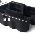 Matthew Large Plastic Tote Tool & Deluxe Supply Cleaning Cdy with Handle Portable Shower Basket Storage Cdy for Cleaning Products Organizer,Take-Out Coffee/Soft Drink,Bath Multi Use - Black