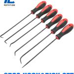 ROTATION Extra Long Precision Hook and Pick Set, 6-Piece Set, Chrome Vanium Steel Shaft, for Remove Hoses and Gaskets, Auto and Electronics Maintenance Tools