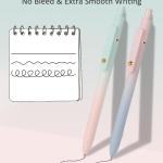 FIOVER Gel Pens, 12 Pcs 0.7mm Comfort Grip Quick Dry Black Ink Pens Fine Point Smooth Writing Pens, Cute Office Back to School Supplies Gifts for Women (12PCS Grient Black Ink)