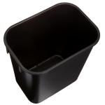 Basics Small Trash Can, Rectangular Commercial Office Wastebasket, 3 Gallon (Pack Of 2), Black