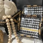 IHR Ideal Home Range Cocktail Napkins Marimekko Disposable 3-Ply Paper Party Napkin Pack, 5" x 5", Orkanen Linen/Blue, 20-Count