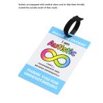 Autism Safety Tag Card,Autistic Please Be Patient,Autism Medical Id Tag for Wagon/Strollers Devices