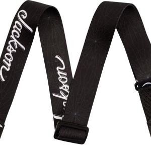 Jackson White Logo Strap, Guitar Accessories, Black, 2in